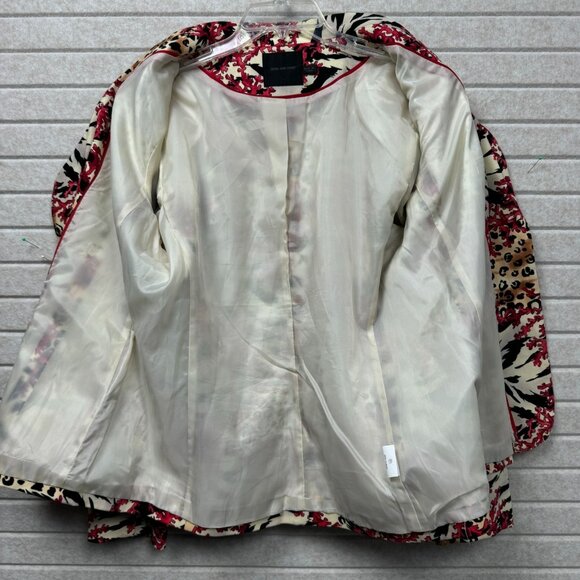 Bern & Mort Women’s 14 Coral Reef Animal Print Blazer Jacket Button Front - Picture 4 of 9